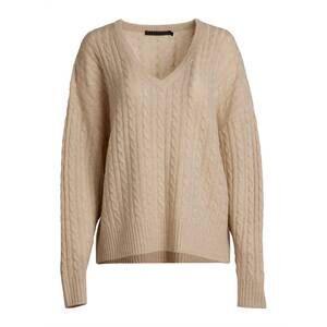 NEW JENNI KAYNE women's nell v-neck sweater in alabaster